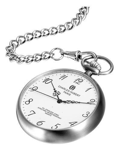 Reloj De Bolsillo De Cuarzo De Acero Inoxidable Charleshuber