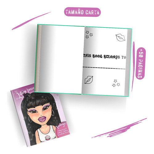 Libro Para Colorear Girly Muñecas Brtz Compilación Lila