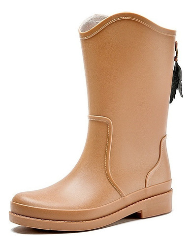 Botas Moda De Lluvia De Mujer Impermeable Con Tacon Bajo