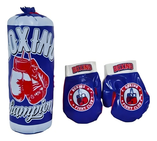 De Boxeo Con Guantes Mini - 54606 Color Azul Y Blanco