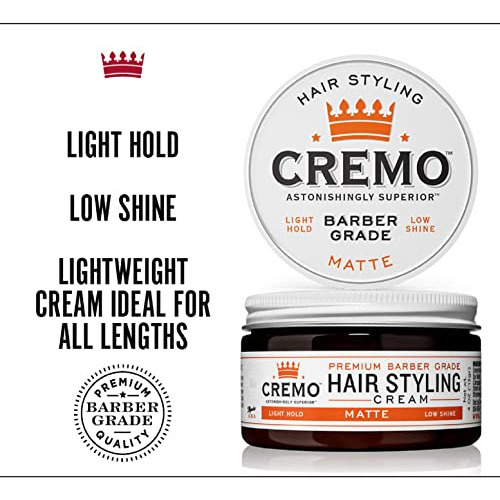 Cremo Crema Mate Para Peinar El Cabello De Grado Premium, Re