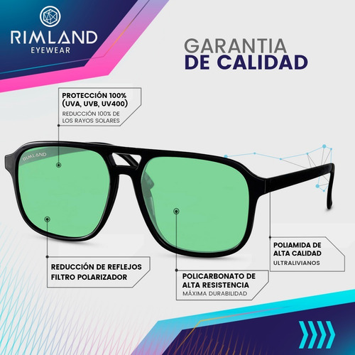 Imagen 6 de 8 de Gafas De Sol Lentes De Sol Rimland Filadelfia Verde