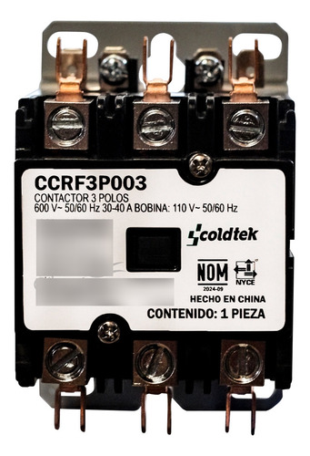 Contactor 3 Polos 120v 30 Amp Refrigeracion Aire Acondiciona