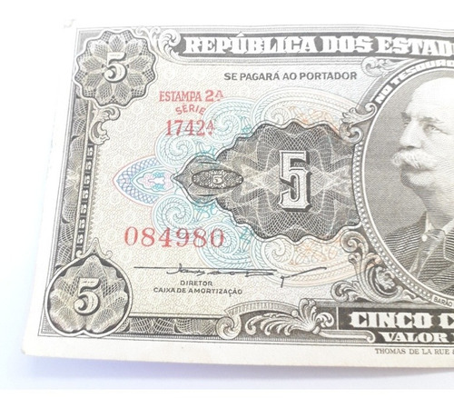 Cédulas Antigas De Cinco Cruzeiros 4 Celulas