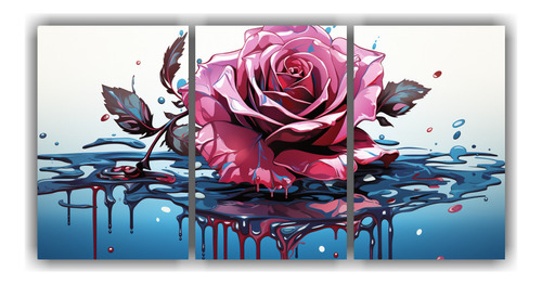 Tres Lienzos Temas Camelia Representación 120x60cm