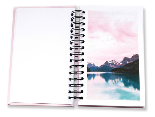 Libreta Media Carta Paisaje Rosa Elaborado A Mano