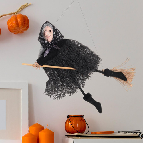Adornos Colgantes De Halloween, Escoba De, Colgante De Gris