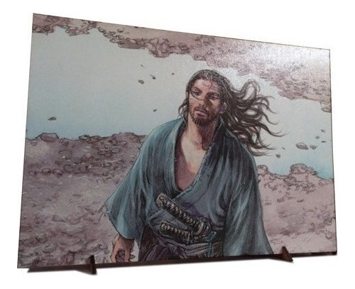 Placa Decorativa Vagabond Miyamoto Musashi Samurai Mangá Arte