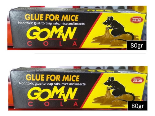 2 Pega Gomin Rata Raton 80gr X2