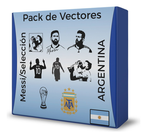 Pack Messi Vector Mundial 2022 Copa Escudo Corte Vinilo