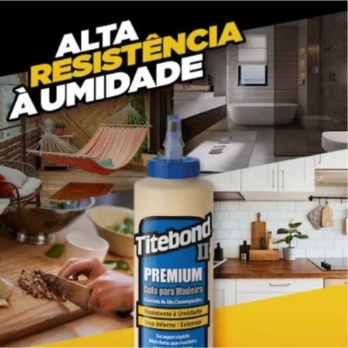 01 Unid Cola Madeira Titebond Premium 2 Forte Wood Glue 516g