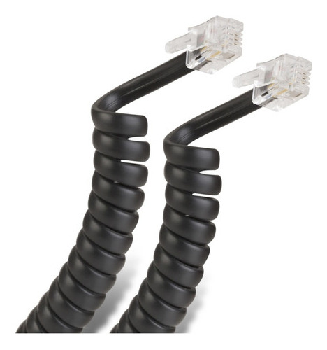 Cable Espiral Plug A Plug Rj9 De 7m Para Telefóno Telmex 
