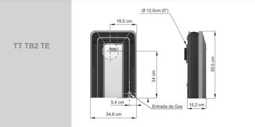 Imagen 4 de 6 de Calefactor Eskabe Titanio Tb 2000kcal/h Tt Tb2 Te Digiya