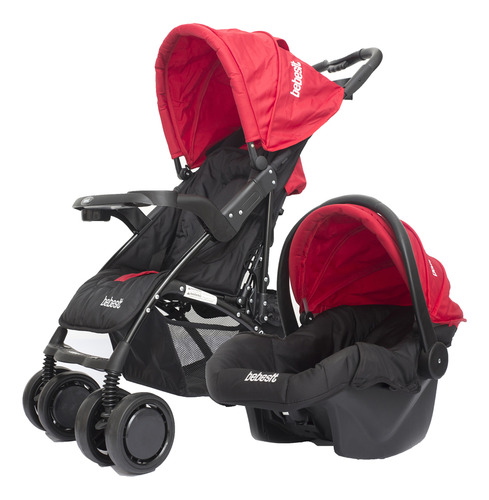 Cochecito Travel System 1305ts Bebesit Onyx Rojo Blanco