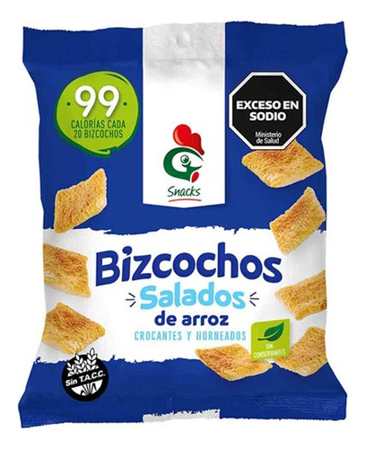 Gallo Bizcochos Salados De Arroz 100 Gr X 12 Unidades S/tacc