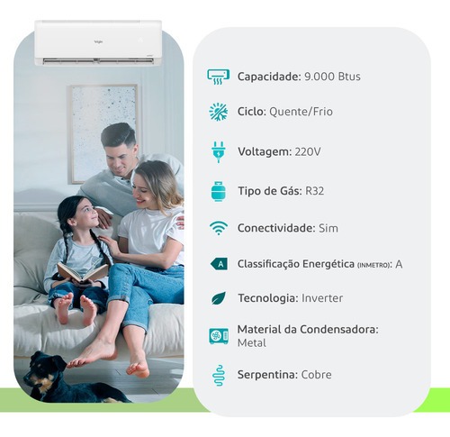 Ar Cond Split Hw Inverter Eco Ii Elgin 9000 Btus Q/frio Cor Branca