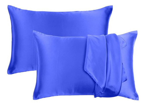 Set De 2 Funda De Satín Almohada Varios Colores 51x76cm