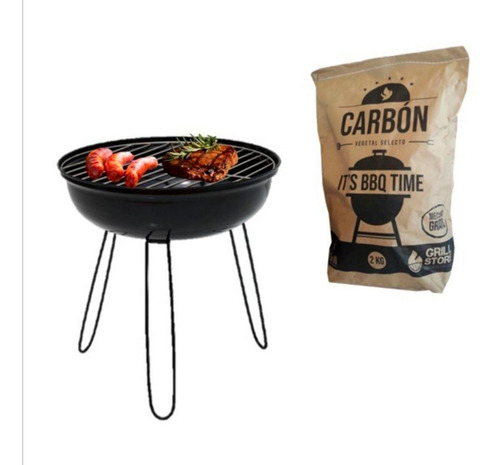 Perucamp Combo Parrilla Circular + Bolsa De Carbón X 3 Kg.