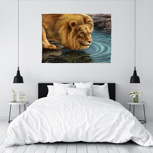 Stompy Tecido Decorativo Decoração Leão Lion Art Natureza