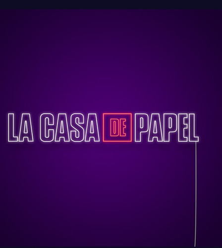 Letrero Led Neon Pelicula Casa De Papel Ancho 85cm  Luminoso