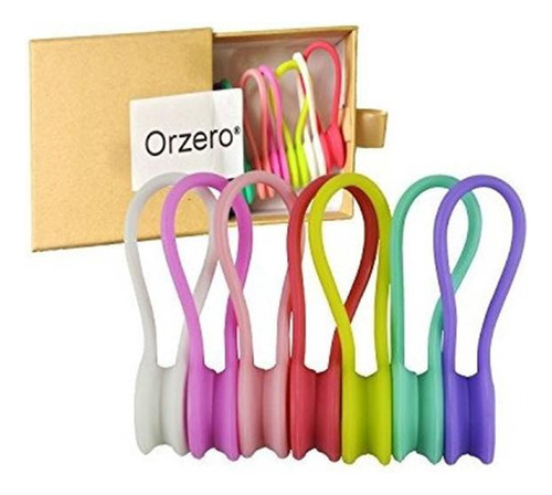 [7 Pack] Orzero 7 Candy Colors Magnetic Cable Winder Wra