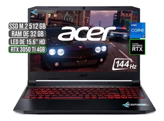 Acer Nitro Intel Core I7 Ssd 512gb Ram 32gb Rtx 3050ti 4gb
