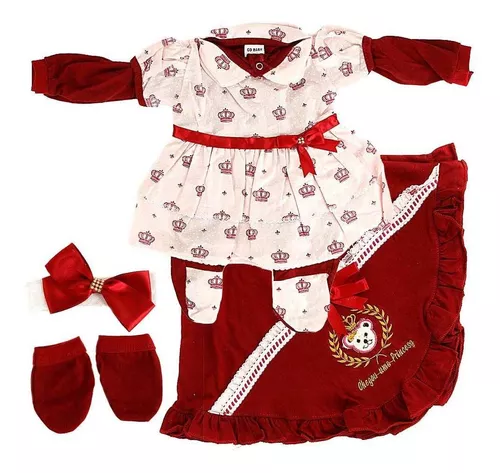 Roupinha Boneca Baby Reborn 5PÇS Touca+Manta Lindo Marrom