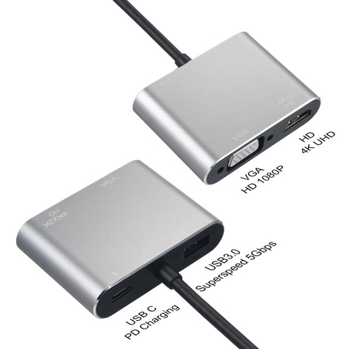 Adaptador Chromebook Go 4 En 1, Adaptador Vga Surface Hd A H