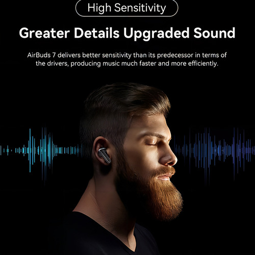 Fones de ouvido sem fio Blackview Airbuds7 Bluetooth Nc, cor preta
