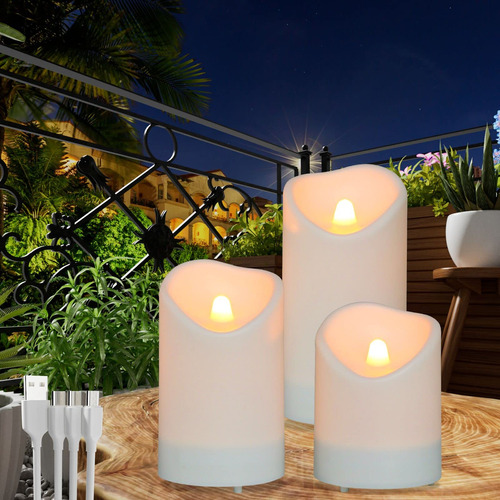 Soulbay Velas Solares Impermeables Al Aire Libre, 4, 5, 6 Pu