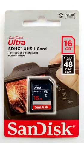 Sandisk Ultra 16gb Sd Clase 10 - 48mb/s Original