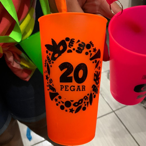 10 Copo Personalizado Carnaval Com Cordão 500 Ml