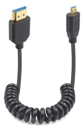 Cable En Espiral Duttek 8k Micro Hdmi A Hdmi, Versión De 48 