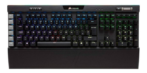 Teclado gamer Corsair Platinum K95 QWERTY Cherry MX RGB Speed inglés UK color negro con luz RGB