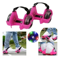 Comprar Patines De 2 Ruedas Con Luces Ajustable Todo Calzado Rosa