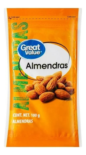 4 Pzas Almendras Great Value 100 G