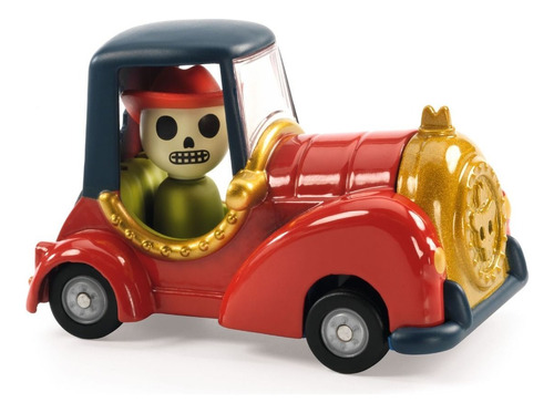 Autito/auto Niños Coleccionable Marca Djeco Color Rojo Personaje Red Skull