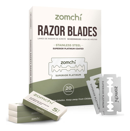 Zomchi Double Edge Razor Blades 2.0, 100 C B09nn4ftb1_180424