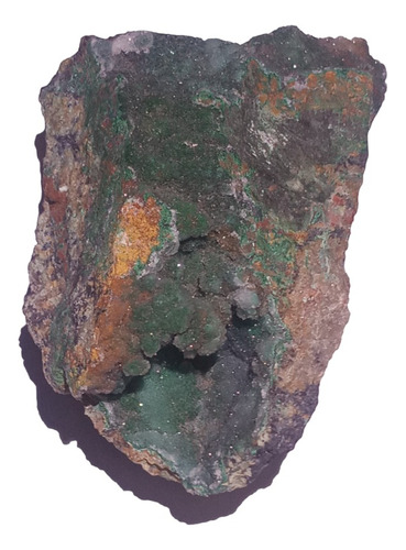 Mineral De Coleccion: Drusa De Malaquita Con Calcedonia