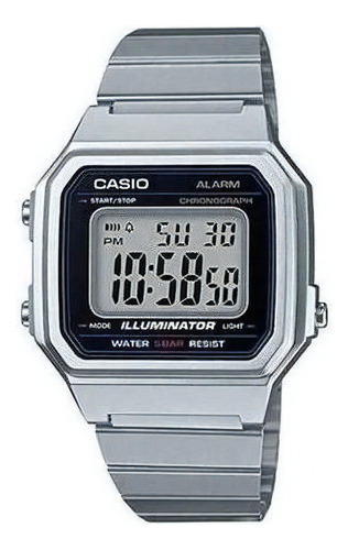 Reloj Mujer Casio B650wd-1a Plateado Digital / Color del fondo Gris