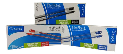 60 Pz Bolígrafo Pin Point Azor Punta Mediana 1.0 Mm