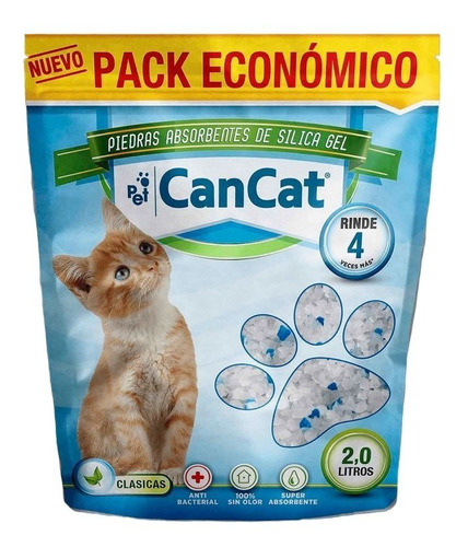 Piedras Sanitarias Silica Cancat Gel Neutro Gatos 5 X 2 Lts