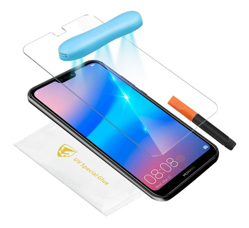 Mica Cristal Templado Uv Compatible Con Huawei P20 Lite