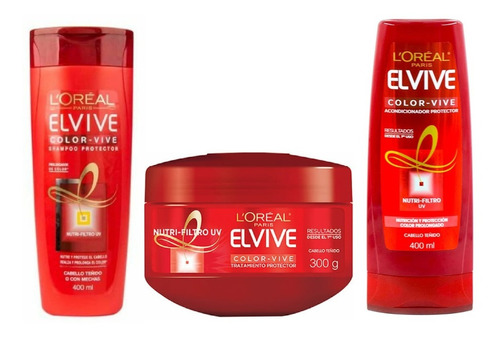 Pack Loreal Elvive Colorvive Sha + Aco 400ml + Mascarilla