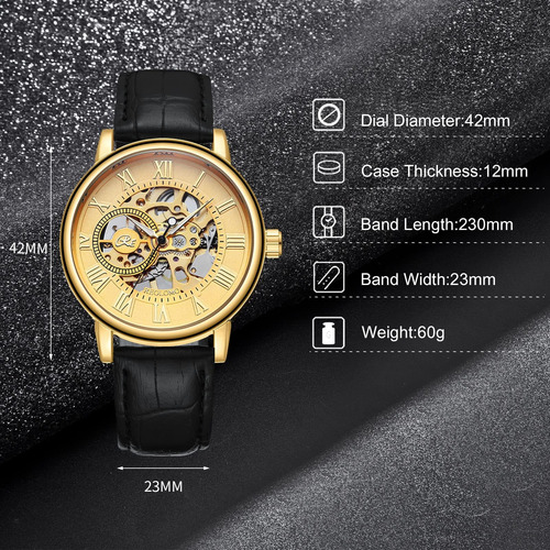 Rorios Relojes Para Hombre Reloj Automático Con Esqueleto Me