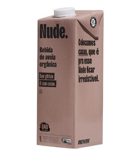 Leite Vegetal De Aveia Orgânico Sabor Cacau Nude 1l - Kit 3x