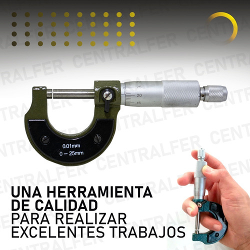 Imagen 4 de 8 de Micrómetro Mecánico De 0 A 25mm Medición Precisión