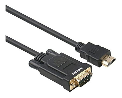 Benfei - Cable Hdmi A Vga (macho A Macho) Chapado En Oro