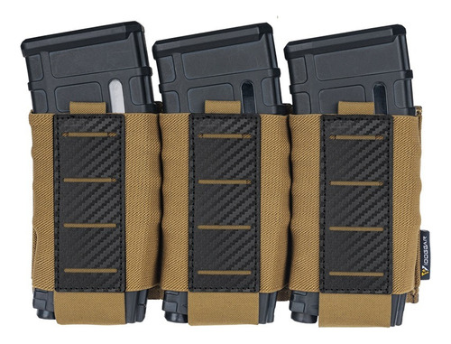 Porta Cargadores Tacticos Triple Idogear Para Arma Larga Color Coyote brown