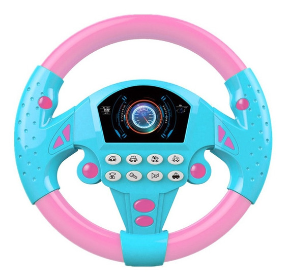 Volante simulado Rosado copiloto Volante simulado Rosa Juguete educativo de simulación de conducción para niños Niños 